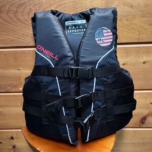 O’Neill Youth 50-90 lbs USCG approved life vest jacket floatation buckle
